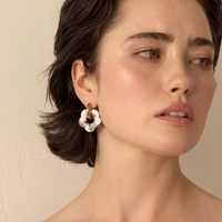 Złote kolczyki Fiore Marble