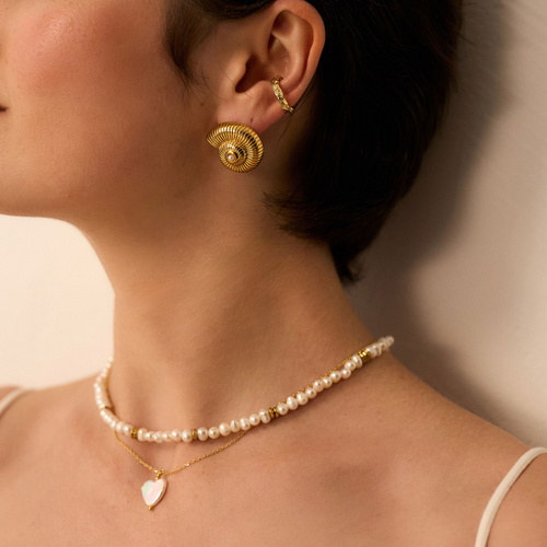 Złote kolczyki Seashell