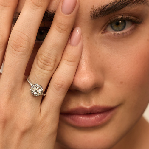 Srebrny pierścionek z Moissanitem (srebro 925) Promise N°3