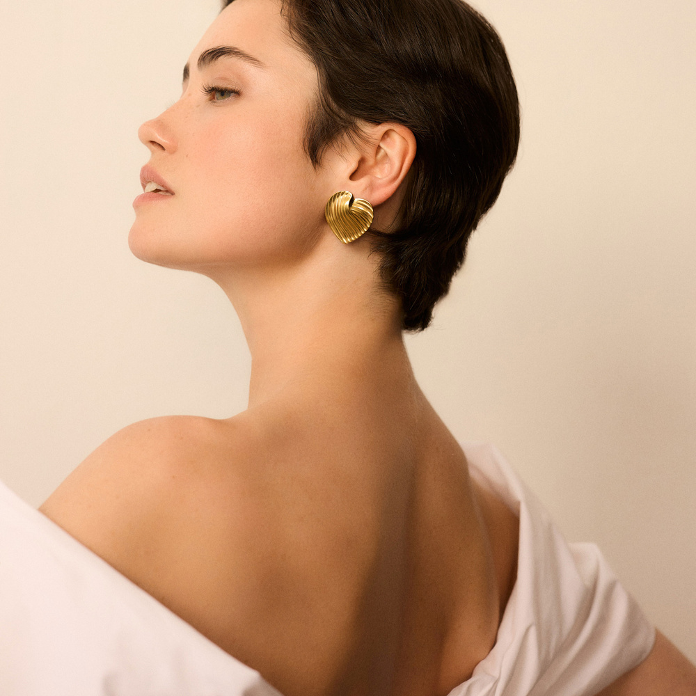 Złote kolczyki vintage serca Hearts N°2