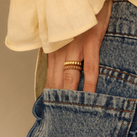 Złoty pierścionek z brązową emalią Mocha