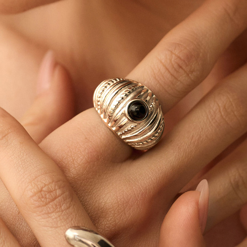 Srebrny sygnet z onyksem Nocturne N°2