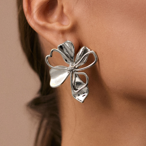 Srebrne kolczyki vintage Fleur N°3