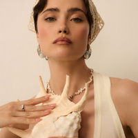 Srebrne kolczyki muszle Mermaid