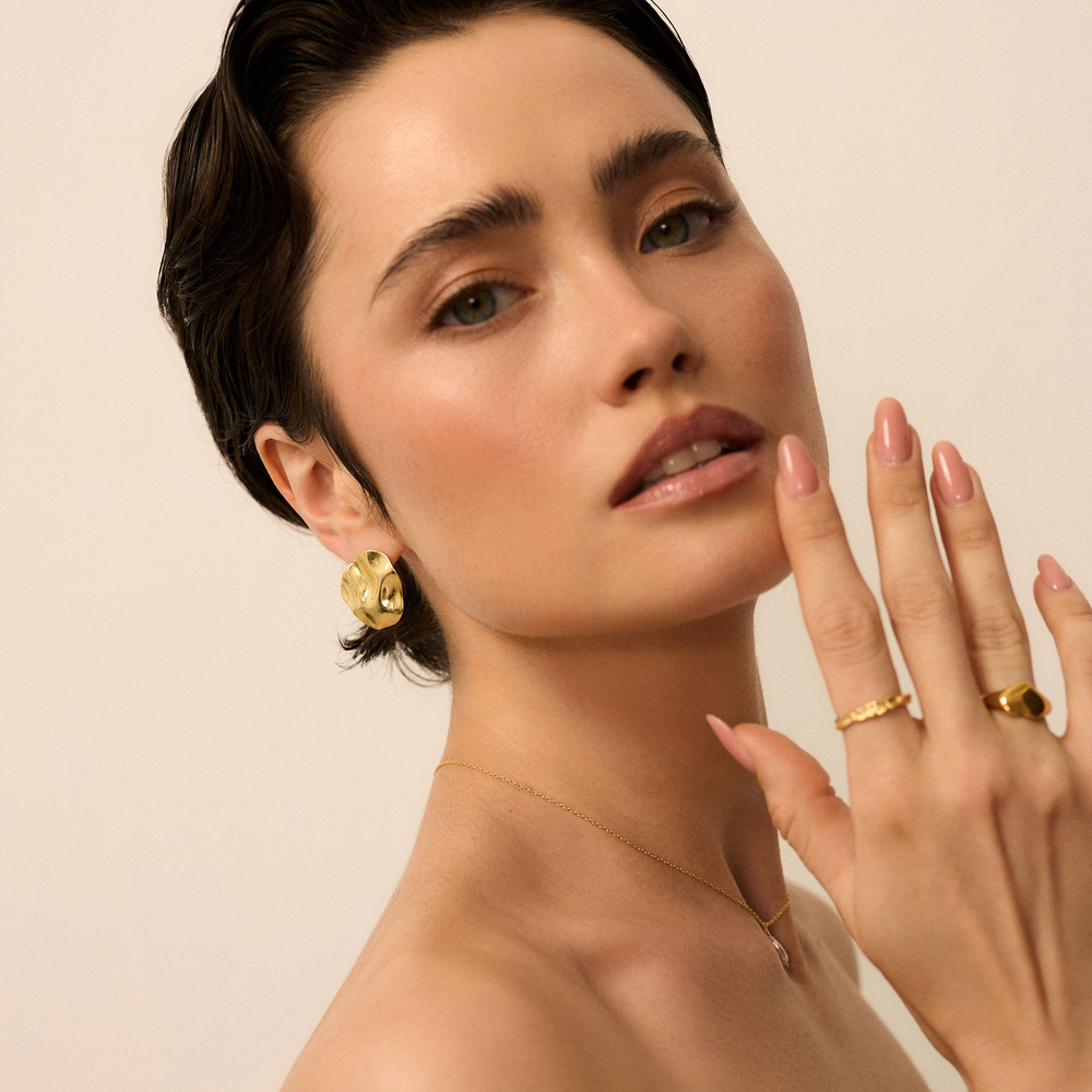 Złote kolczyki Wavy