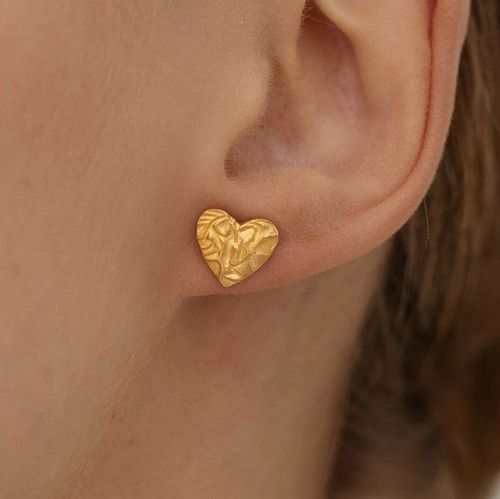 Złote kolczyki Hearts N°4 (srebro 925)