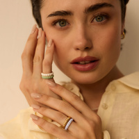 Złoty pierścionek z fioletową emalią Lily