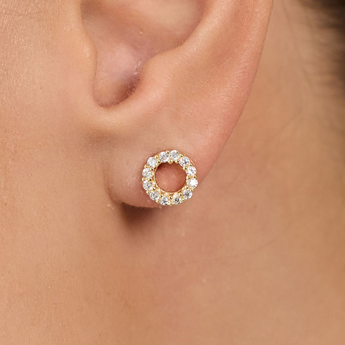 Złote kolczyki Eternel (srebro 925)