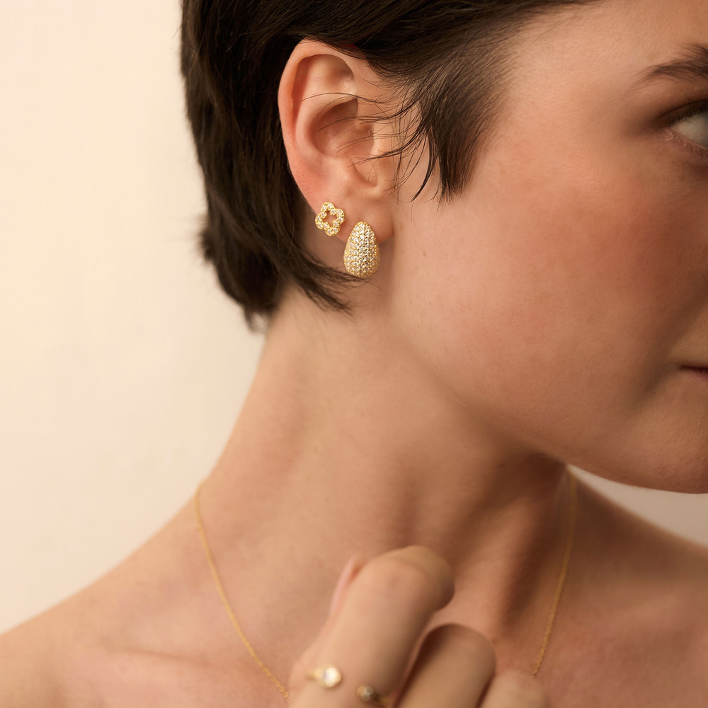 Złote kolczyki Lucky