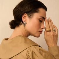 Srebrne kolczyki z listkami Birdy N°3