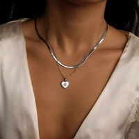 Srebrny naszyjnik z masą perłową Pinky Love