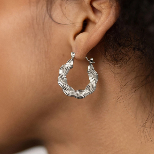 Srebrne skręcane kolczyki koła