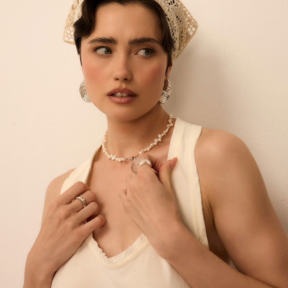 Srebrne kolczyki muszle Mermaid