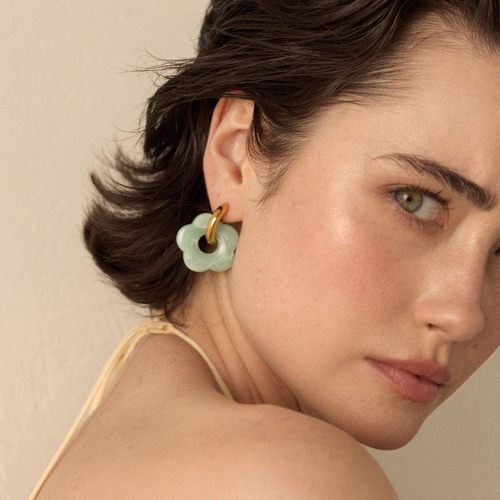 Złote kolczyki Fiore Mint