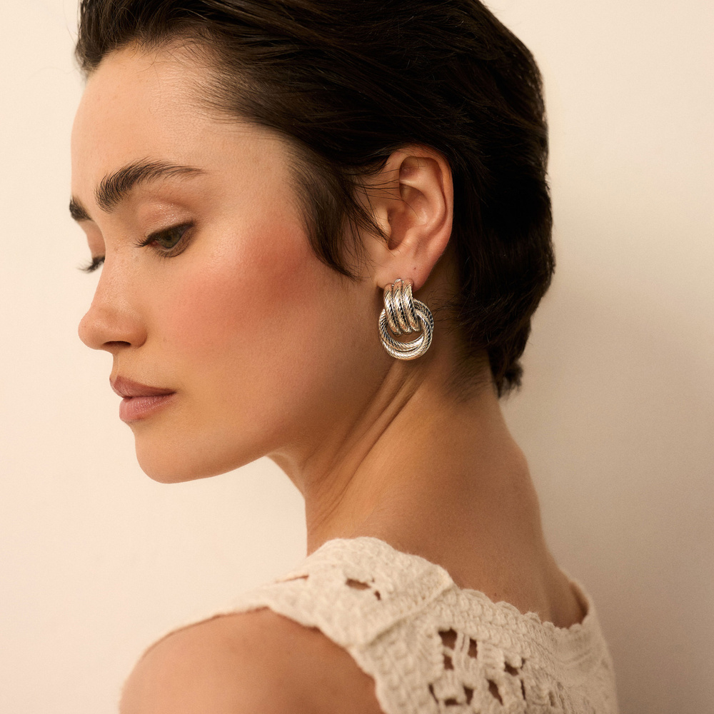 Srebrne kolczyki vintage Lazo