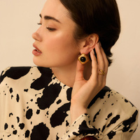 Złote kolczyki vintage Noir