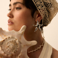 Srebrne kolczyki Starfish