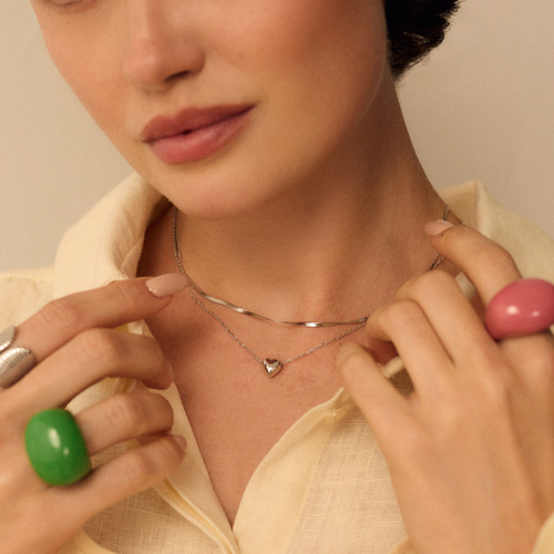 Srebrny naszyjnik Chunky Heart (srebro 925)