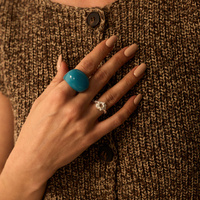 Srebrny gnieciony pierścionek Saturn