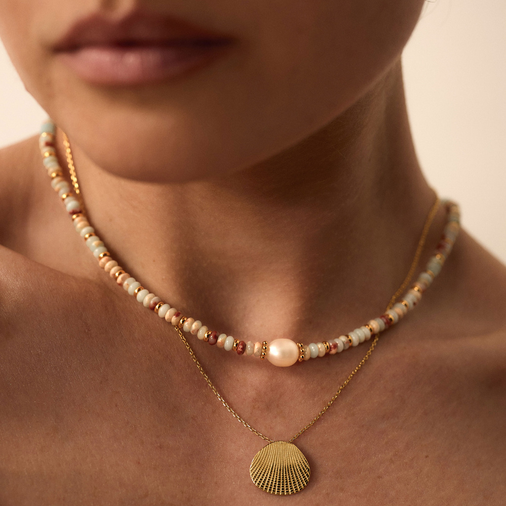 Naszyjnik z naturalnych kamieni oraz pereł Daisy N°5