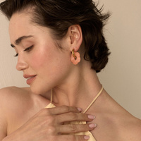 Złote kolczyki Fiore Peach