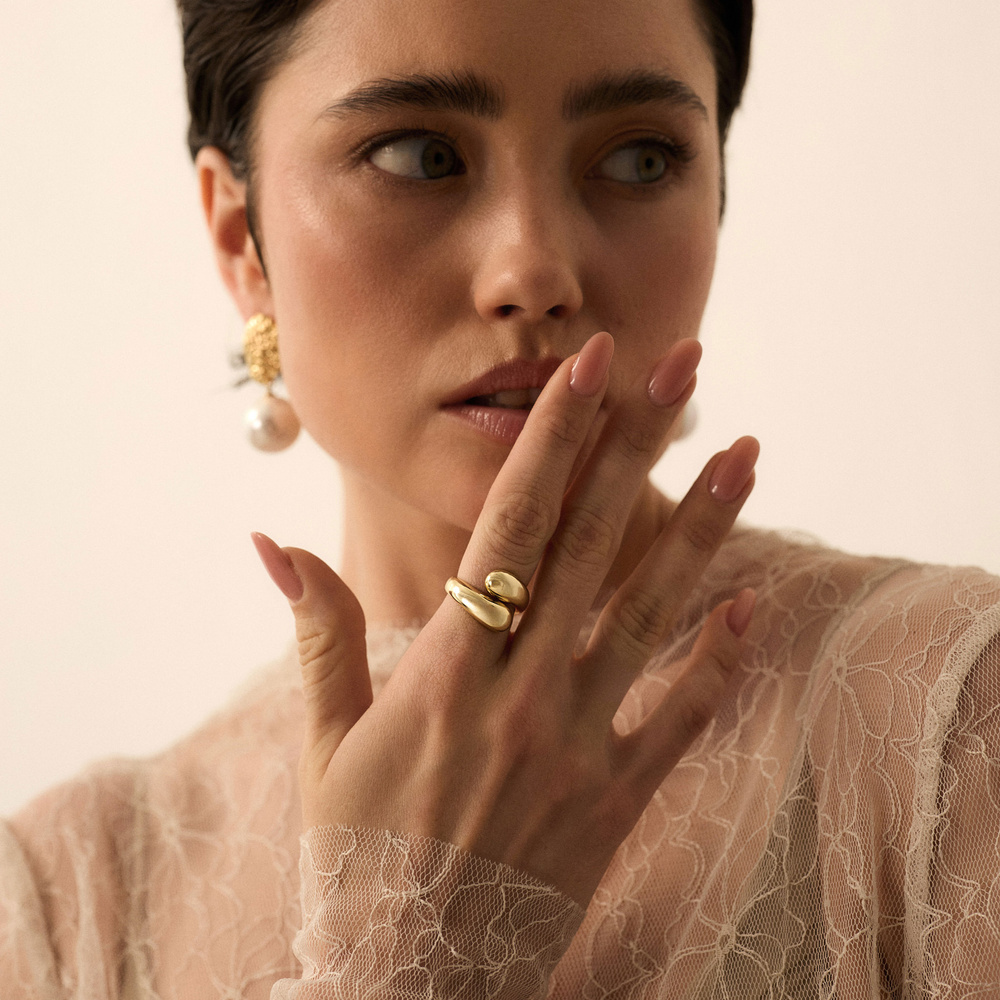 Złoty pierścionek Mouille