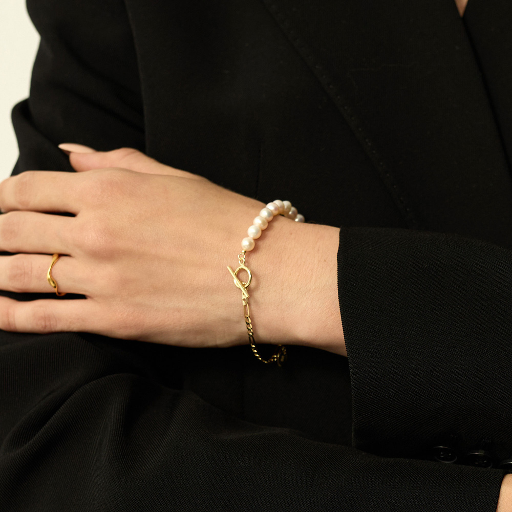 Złota bransoletka z perłami Whisper N°2