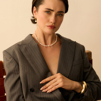 Złote kolczyki z perłą naturalną Pearl N°2