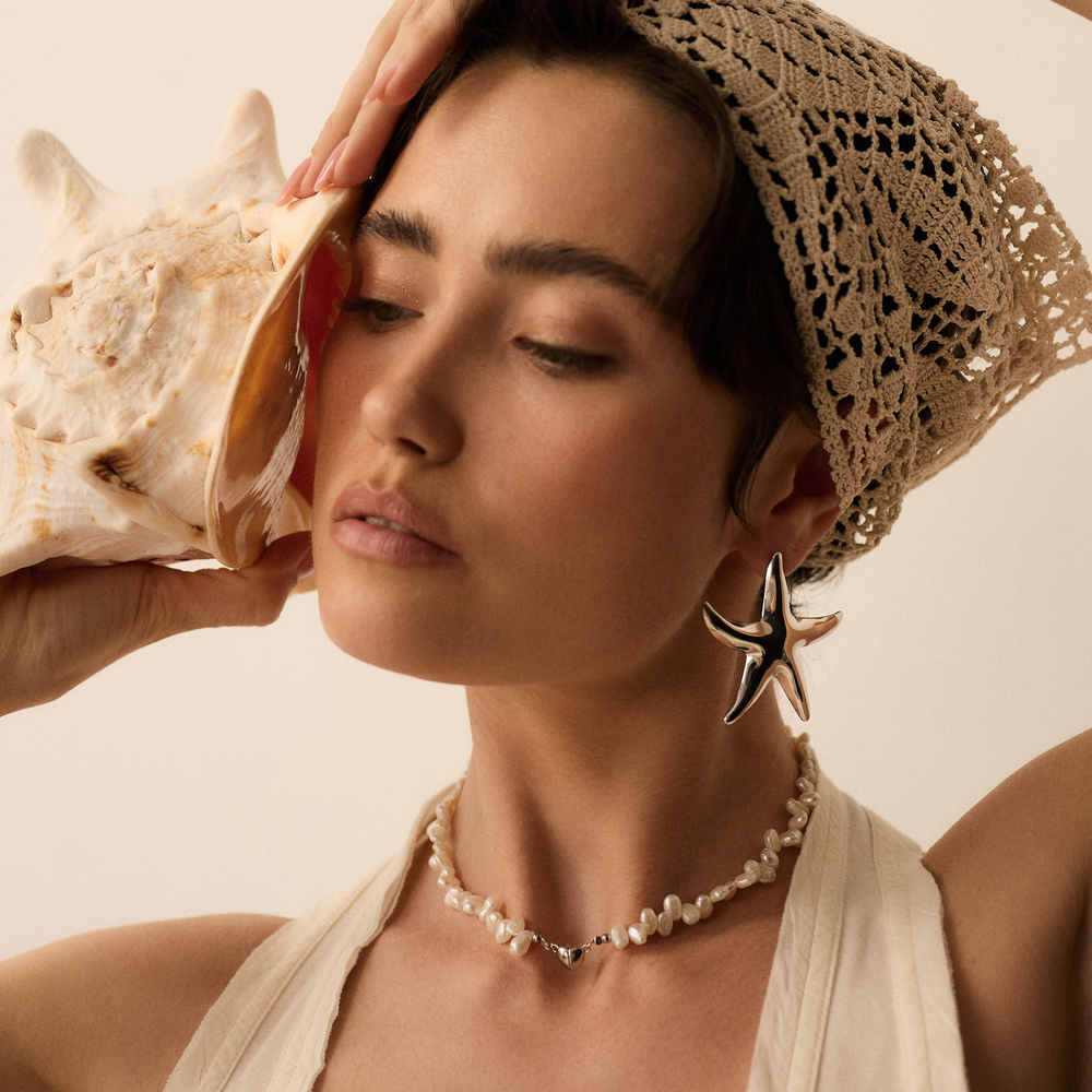 Srebrne kolczyki Starfish