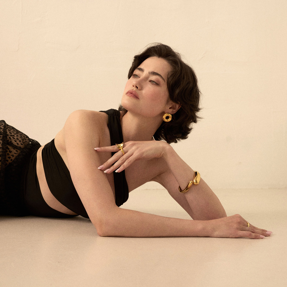 Złote kolczyki Sphere