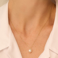 Złoty naszyjnik z perłą Pearl Chain N°3