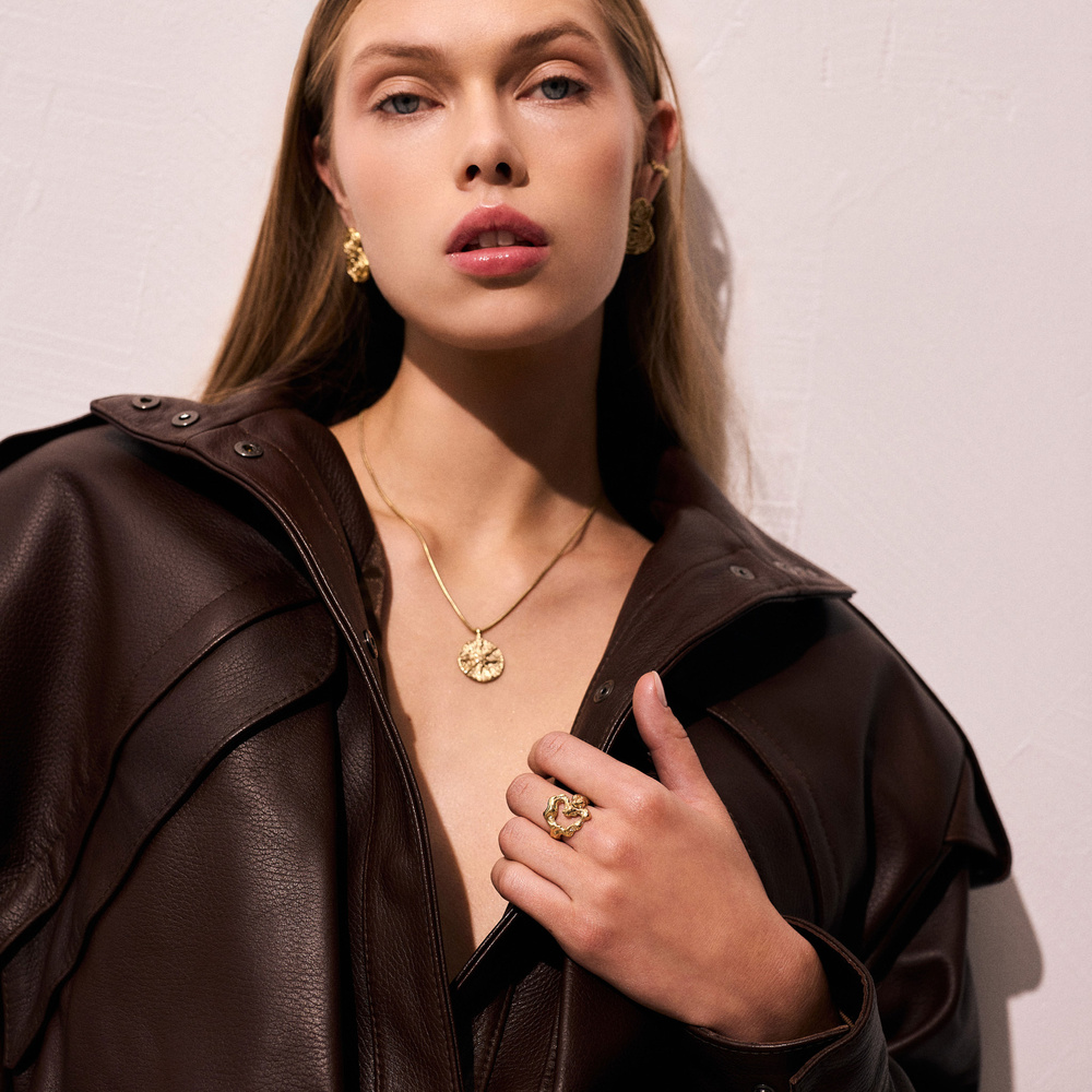 Złoty regulowany pierścionek IGNIS