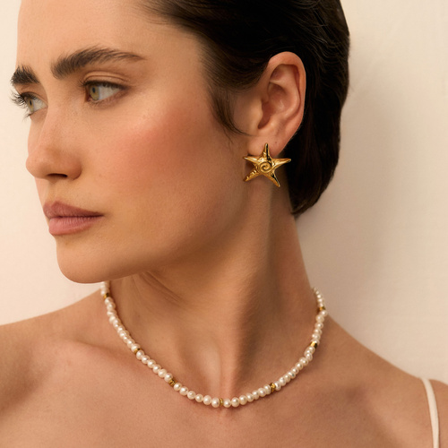 Złote kolczyki Starfish N°2