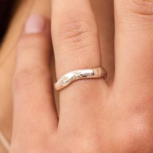 Srebrna obrączka STARS