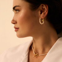 Złote kolczyki z sercami Amour 