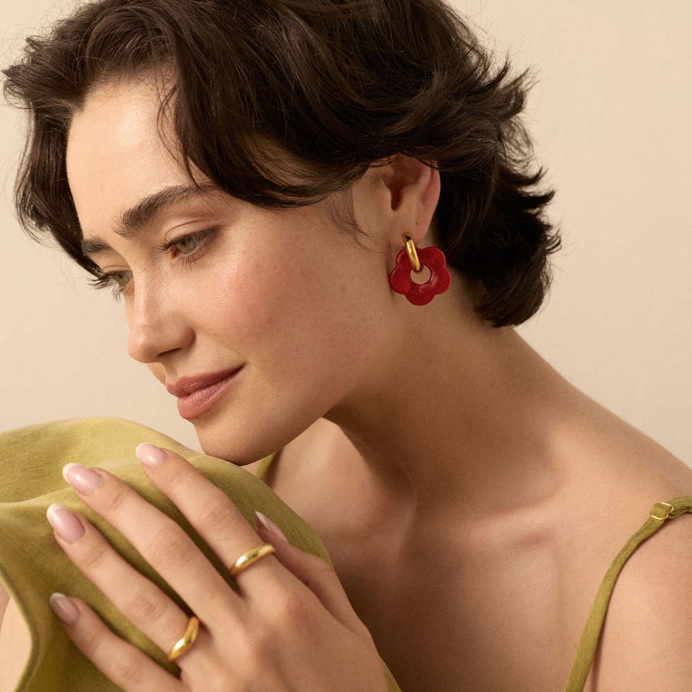 Złote kolczyki Fiore Cherry