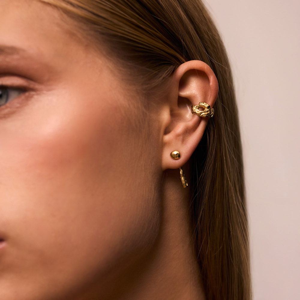 Złota nausznica AQUA