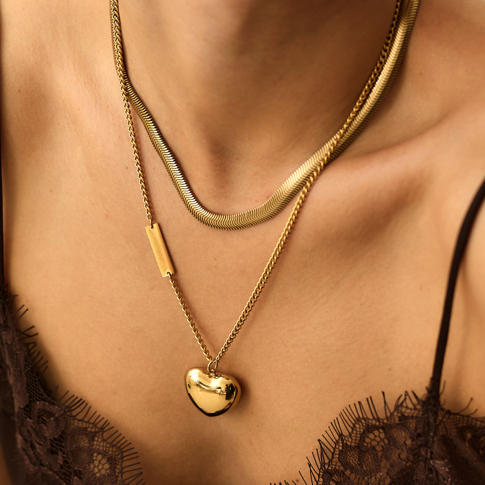 Złoty naszyjnik Fluffy Heart N°2