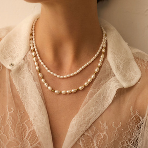 Naszyjnik z pereł naturalnych Golden N°3