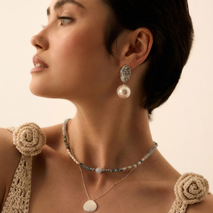 Srebrne kolczyki z perłą Maui