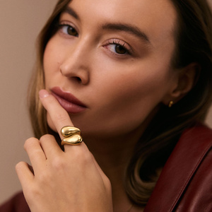 Złoty pierścionek vintage Krople