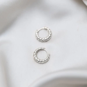 Srebrne Kolczyki Koła Skręcane Fiori N°1