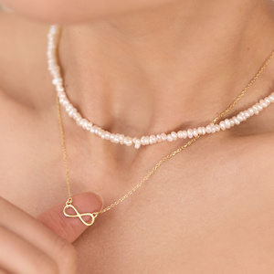 Złoty naszyjnik Eternity (srebro 925)