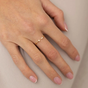 Regulowany złoty pierścionek z cyrkonem Gemma