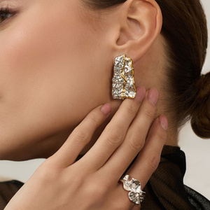 Srebrno-złote kolczyki Arbor