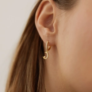 Złote Kolczyki z Gwiazdkami Virgo N°5