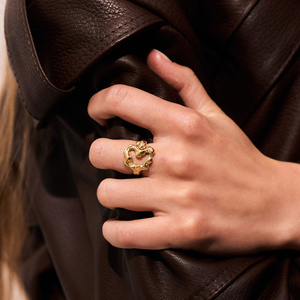 Złoty regulowany pierścionek IGNIS