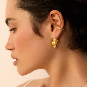 Złote kolczyki muszle Cerith