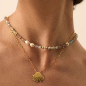 Naszyjnik z naturalnych kamieni oraz pereł Daisy N°2