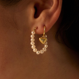 Złote kolczyki z perłami naturalnymi Pure N°2